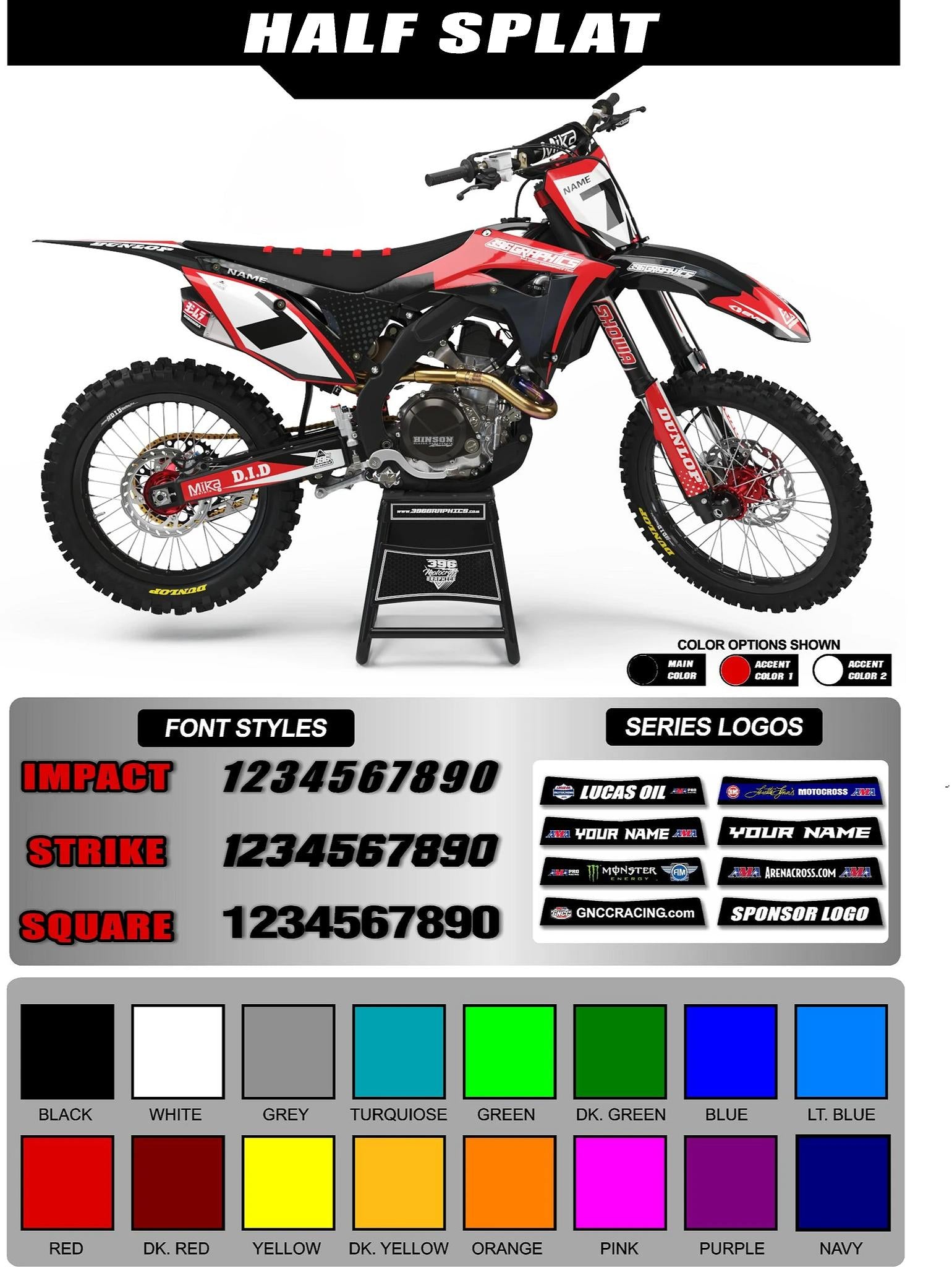 HALF SPLAT GRAPHICS FOR HONDA