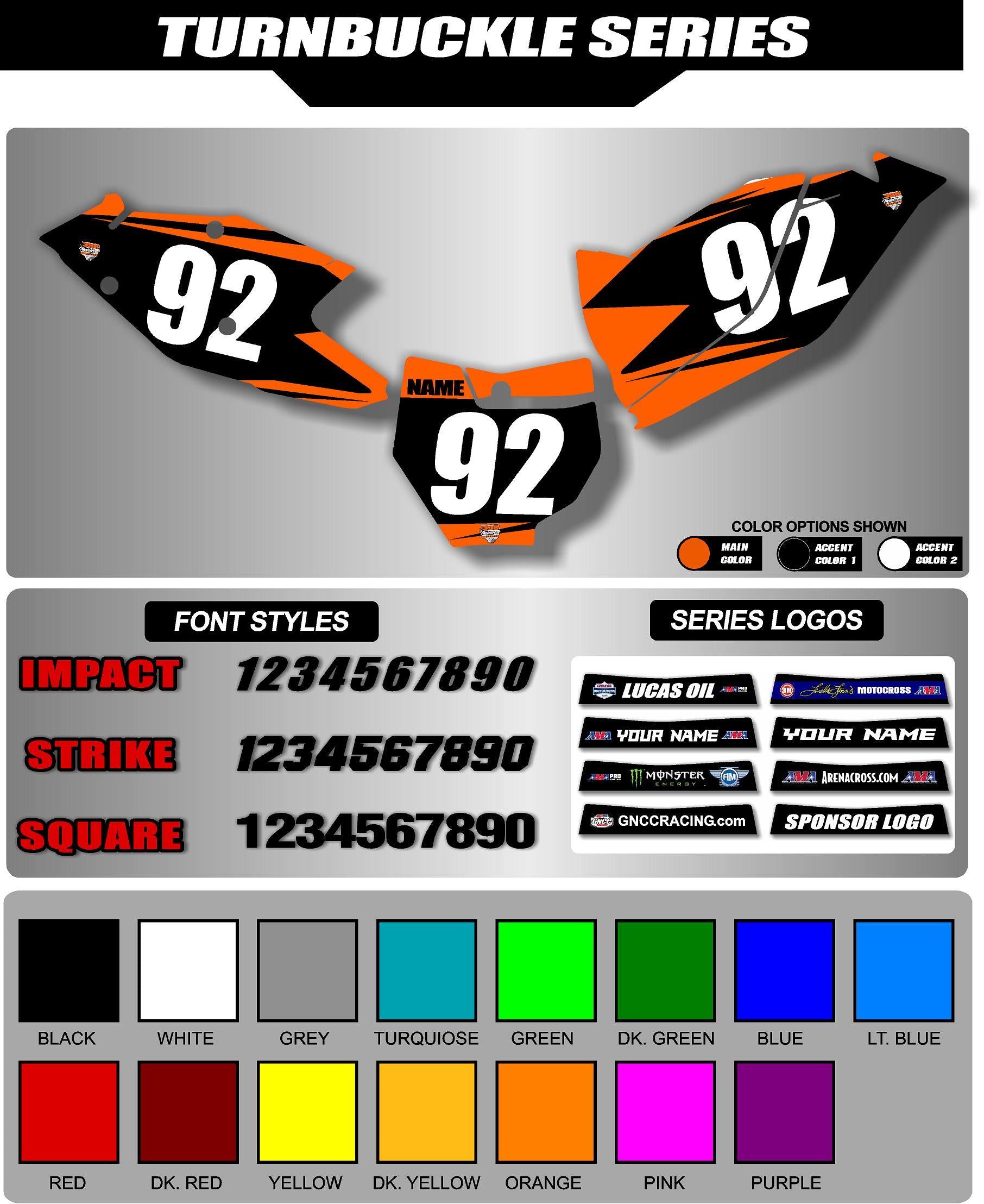 turnbuckle Series Graphics kit colors